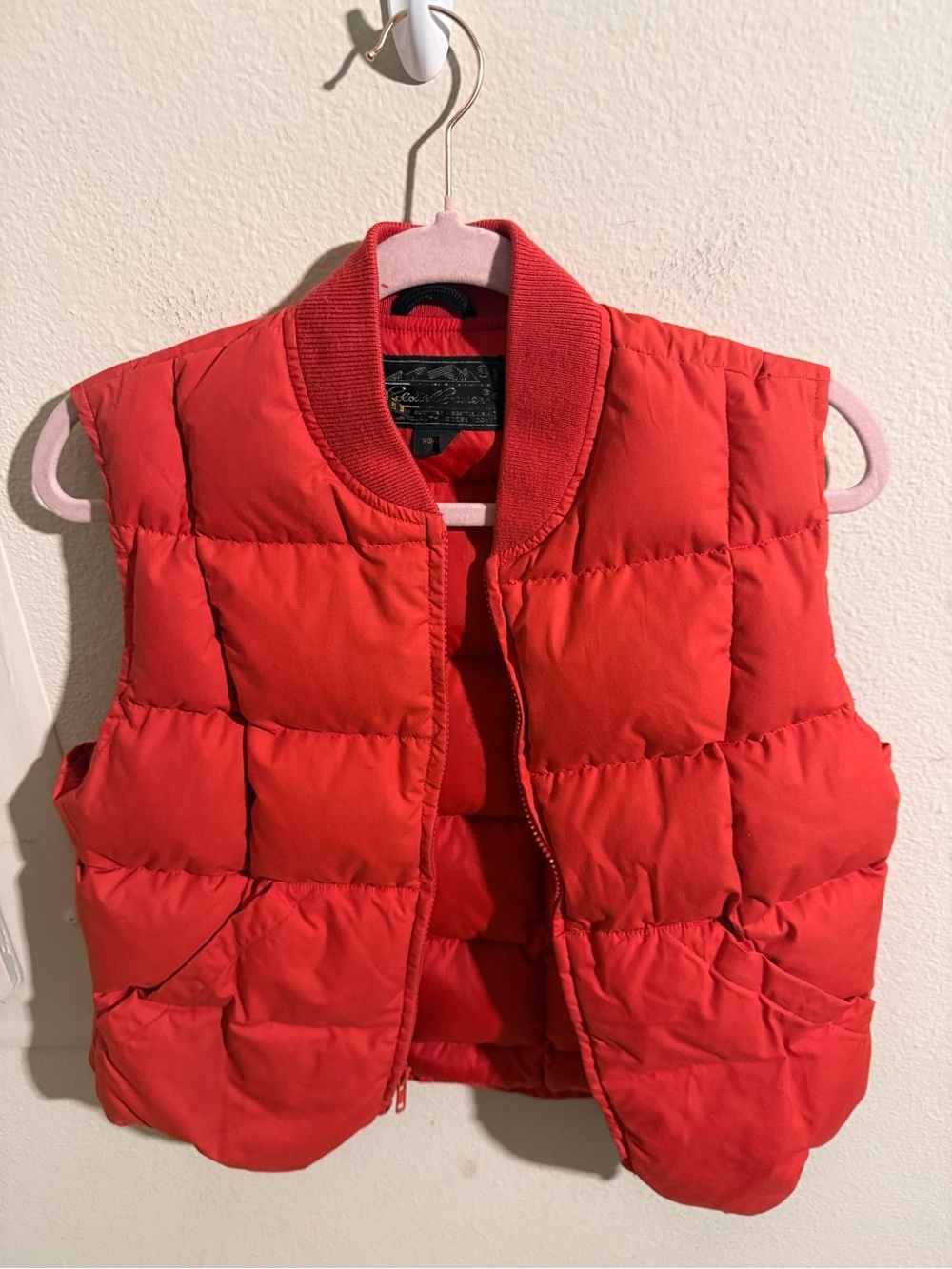 Eddie Bauer Goose Down Puffer Vest Red Full Zip Women’s Medium Vintage